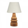 Opviq Lámpara de mesa AYD-3562 con cuerpo de madera y pantalla crema